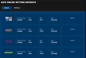 10bet offers variety of payment methods