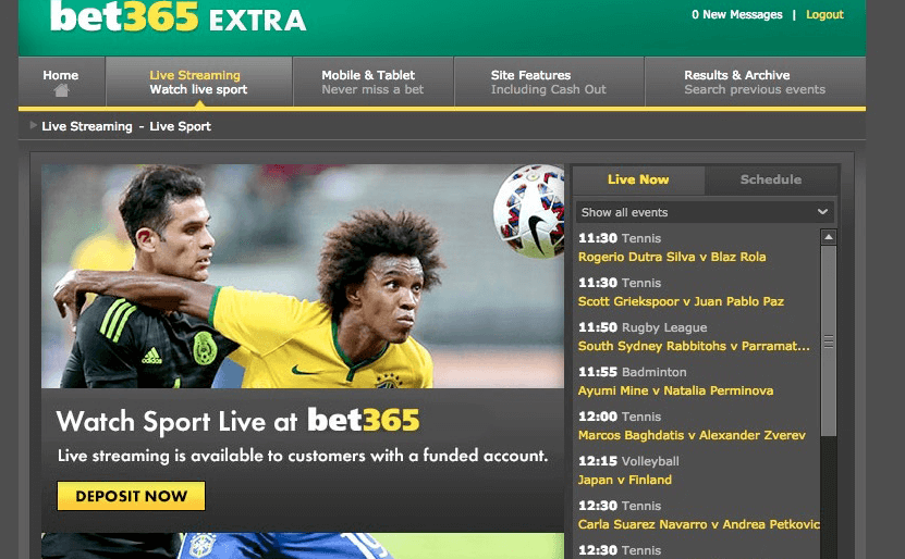 Bet365 offer a huge variety of sports events live stream