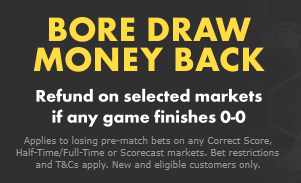 Bore draw money back promotion is available at Bet365